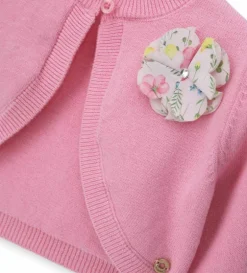 Cardigan con fiore