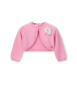 Cardigan con fiore