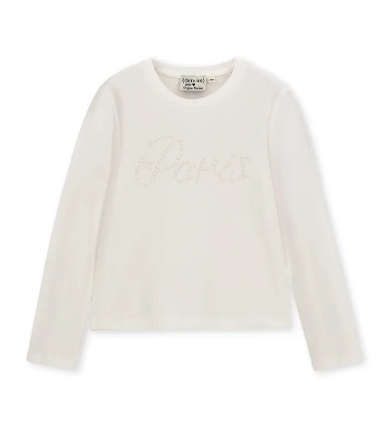 T-shirt bianca con perle