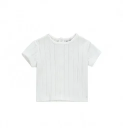 T-shirt in costina traforata