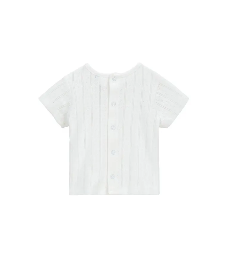 T-shirt in costina traforata