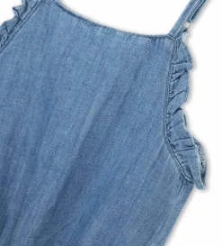 Tuta intera in denim leggero misto lino